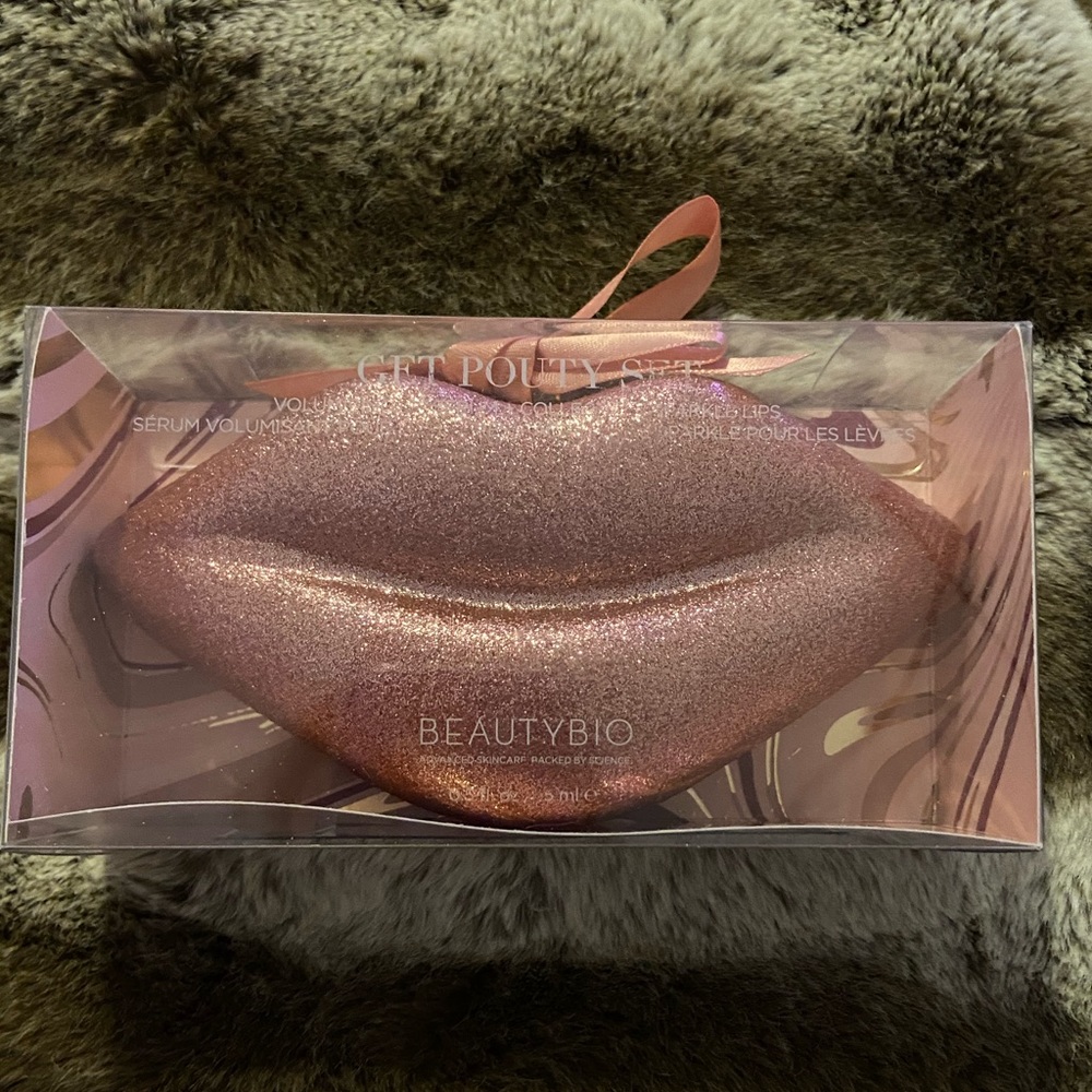 BeautyBio Get Pouty Volumizing Lip Serum & Ornament Set,Rose